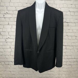 Officer Gentleman Black Tuxedo Suit Blazer One Button Ventless Jacket Medium M
